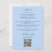 Stoffig Blauw Paarse Bloemen Alles In 1 QR Code Br Kaart (Achterkant)