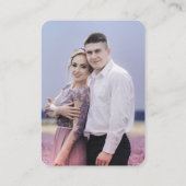 Stoffig Blauw Paarse Marine Lila Bloom Bruiloft QR Informatiekaartje (Achterkant)