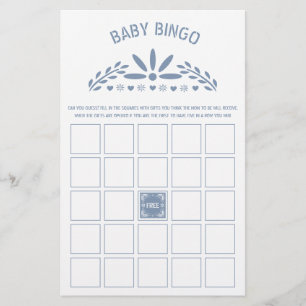 Stoffig blauw Papel Picado Baby Jongen Douche Bing Flyer