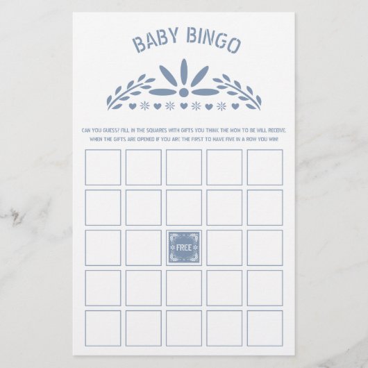 Stoffig blauw Papel Picado Baby Jongen Douche Bing Flyer (Voorkant)