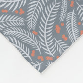 Stoffig Blauw Pijnboomblad Kerstvakantie Fleece Deken (Hoek)