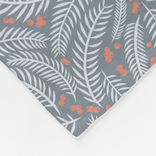 Stoffig Blauw Pijnboomblad Kerstvakantie Fleece Deken (Hoek)