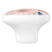 Stoffig Blauw Roze Bloemen Beige Boho Bloemen Keramische Knop (Zijkant)