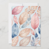 Stoffig Blauw Roze Bloemen Boho Chic Baby shower Kaart (Achterkant)