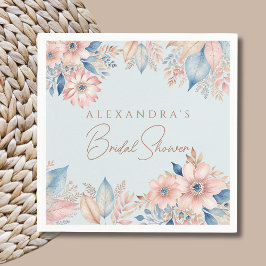 Stoffig Blauw Roze Bloemen Boho Chic Vrijgezellenf Servet