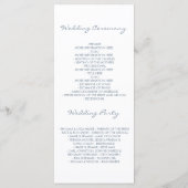 Stoffig Blauw Roze Bloemen Waterverf Trouwprogramm Programmakaart (Achterkant)