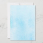 Stoffig Blauw Roze en Gele Wildflowers Wedding Kaart (Achterkant)