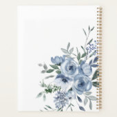 Stoffig Blauw Rozen Bloemen Bruiloft Planner (Achterkant)