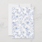 Stoffig Blauw  Rozen Crest Bruiloft QR Code RSVP Kaartje (Achterkant)