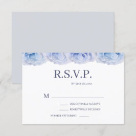 Stoffig Blauw Rozen Wit Elegant Bloemen Huwelijk R Kaart