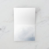 Stoffig blauw rustiek bloemenkalligrafie dank u bedankkaart (Binnen)