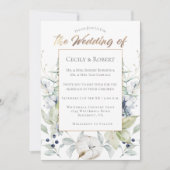 Stoffig Blauw Sage Groen Grijs Winter Bloemen Brui Kaart (Voorkant)