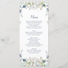 Stoffig Blauw Salie Groen Waterverf Winter Bloemen Menu