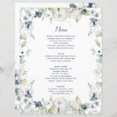 Stoffig Blauw Salie Groen Winter Bloemen Bruiloft  (Voorkant / Achterkant)