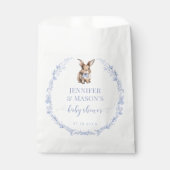 Stoffig blauw schattig konijn Pasen baby jongen do Bedankzakje (Voorkant)