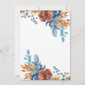 Stoffig Blauw Sinaasappel Terracotta Elegant Huwel Kaart