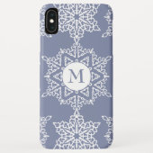 Stoffig Blauw Sneeuwvlokken Kerstmis Vakantie Mono Case-Mate iPhone Case (Achterkant)