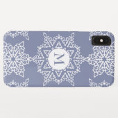 Stoffig Blauw Sneeuwvlokken Kerstmis Vakantie Mono Case-Mate iPhone Case (Achterkant (horizontaal))