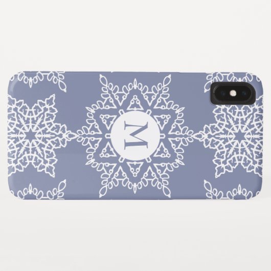 Stoffig Blauw Sneeuwvlokken Kerstmis Vakantie Mono Case-Mate iPhone Case (Achterkant (horizontaal))