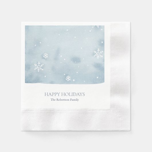 Stoffig Blauw Snowflake Papier servet (Voorkant)