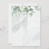 Stoffig Blauw succulent eucalyptus groen bruiloft Kaart (Achterkant)