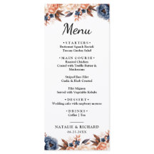 Stoffig blauw & Terracotta bloemenbruiloft waterve