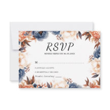 Stoffig blauw & Terracotta bloemenbruiloft waterve