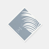 Stoffig Blauw Tropische Palm Bladeren Elegant Huwe Servet (Hoek)