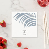 Stoffig Blauw Tropische Palm Bladeren Trendy Huwel Servet (Insitu)
