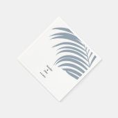 Stoffig Blauw Tropische Palm Bladeren Trendy Huwel Servet (Hoek)