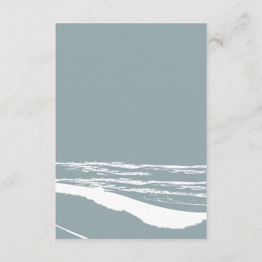 Stoffig Blauw Tropische Palmboom Bruiloft Informatiekaartje (Achterkant)