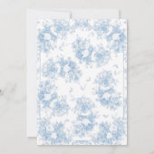 Stoffig Blauw  Tuin Franse Bloemen Huwelijk Kaart (Achterkant)