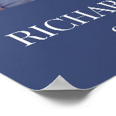 Stoffig Blauw Vet Bloemen Stijlvolle QR Code Bruil Poster (Hoek)