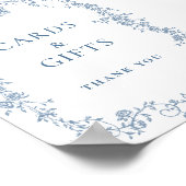 Stoffig Blauw Victoriaans Kaarten en Geschenken Tr Poster (Hoek)