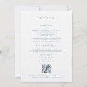 Stoffig Blauw Victoriaans Lijst Bruiloft Kaart (Achterkant)