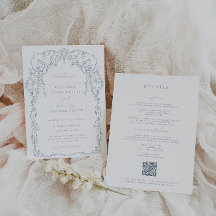 Stoffig Blauw Victoriaans Lijst Bruiloft