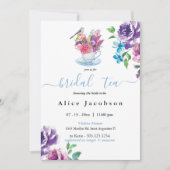 Stoffig blauw vrijgezellenfeest, afternoon tea uit kaart (Voorkant)