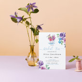 Stoffig blauw vrijgezellenfeest, afternoon tea uit kaart