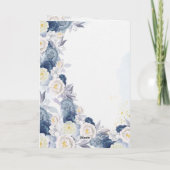 Stoffig Blauw Waterverf Elegant Bloemen Paar Bedankkaart (Achterkant)