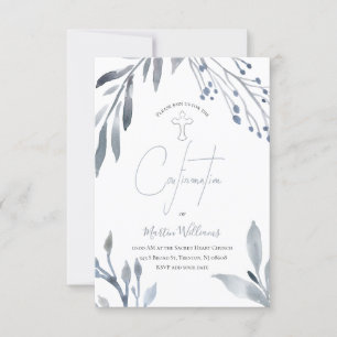 stoffig blauw waterverf gebladerte bevestiging kaart