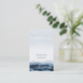 Stoffig blauw waterverf landschap Visitekaartje (Staand voorkant)