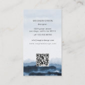 Stoffig blauw waterverf landschap Visitekaartje (Achterkant)
