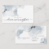 Stoffig Blauw Waterverf Marmer Abstract Visitekaartje (Voorkant / Achterkant)