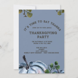 Stoffig blauw waterverf pompoen Thanksgiving feest