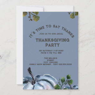 Stoffig blauw waterverf pompoen Thanksgiving feest