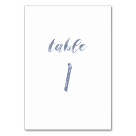 Stoffig Blauw Waterverf Tafelnummers