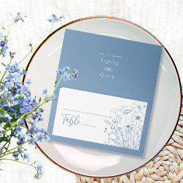 Stoffig Blauw Wildbloem Bloemen Botanisch Modern Plaatskaartje