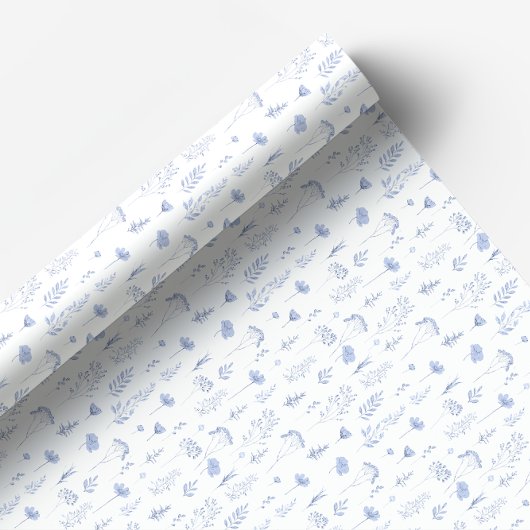 Stoffig blauw wildflower klein bloeminpakpapier cadeaupapier