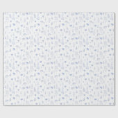 Stoffig blauw wildflower klein bloeminpakpapier cadeaupapier (Vlak)