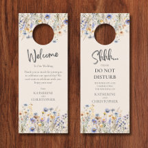 Stoffig blauw Wildflower Shhh niet storen bruiloft